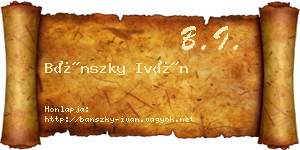 Bánszky Iván névjegykártya