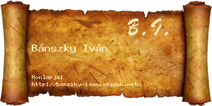 Bánszky Iván névjegykártya