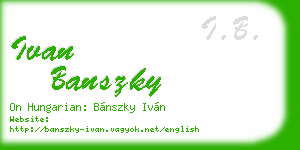 ivan banszky business card